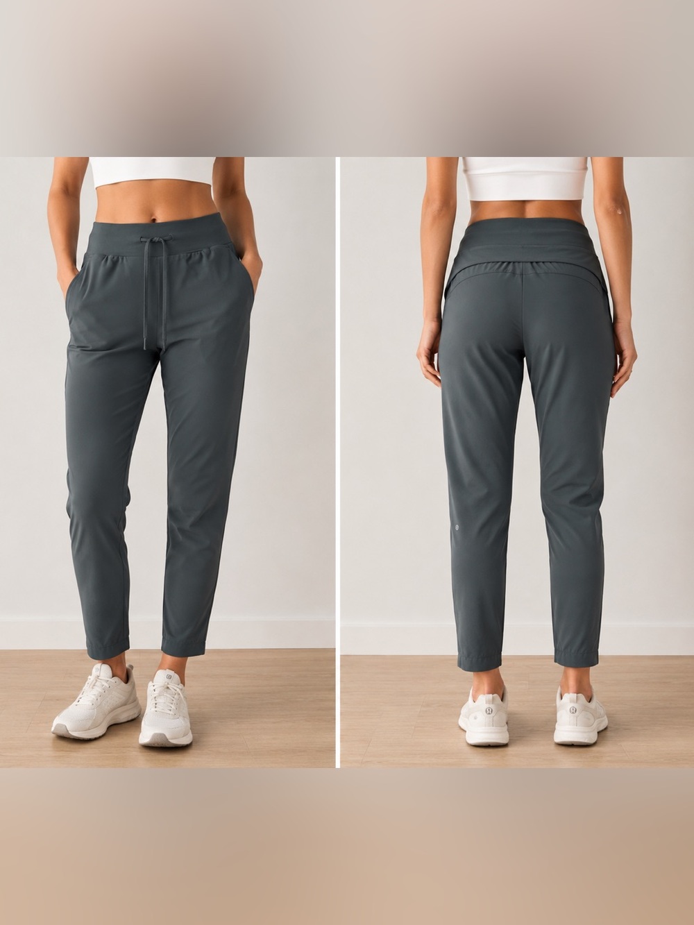 Lululemon Track Pants Women XS Green Stretch Drawstring Jogger Track Pants
